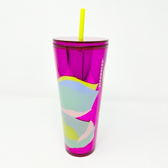 Starbucks 2024 Magenta Dichroic Magnolia 24 Oz Venti Cold Tumbler Spring NWT - Picture 3 of 6